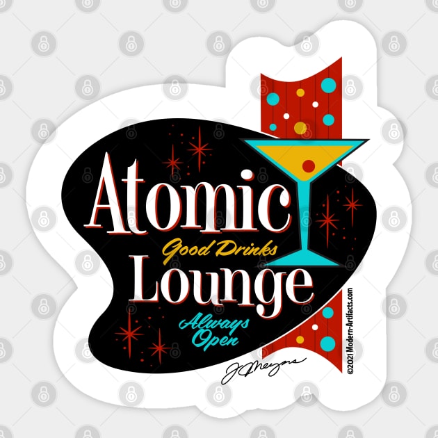 ATOMIC LOUNGE Sticker by Modern-ArtifactsLLC